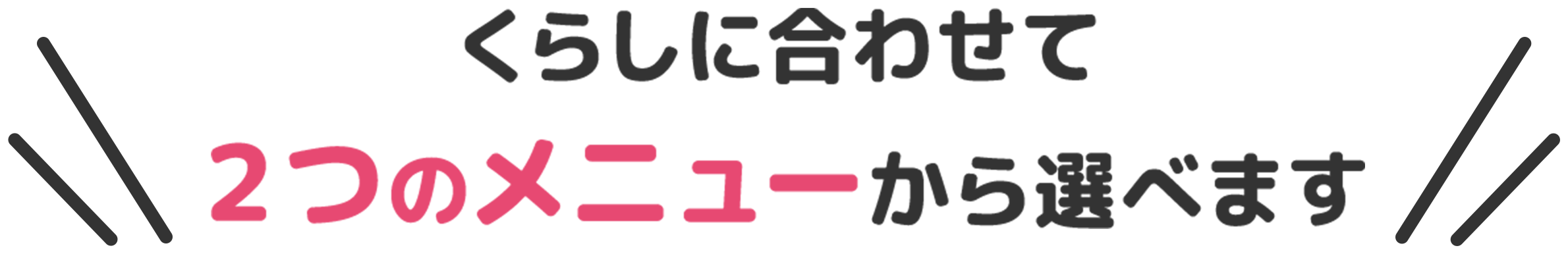 くらしに合わせて2つのメニューから選べます