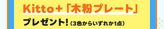 Kitto＋「木粉プレート」プレゼント（3色からいずれか1点）